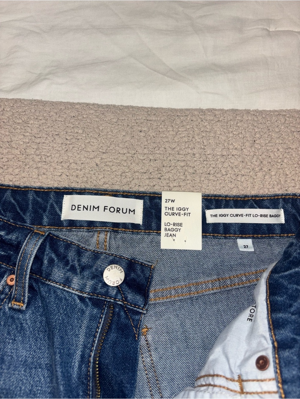 Denim Forum Blue Curved-Fit Baggy Jeans - Picture 4 of 4